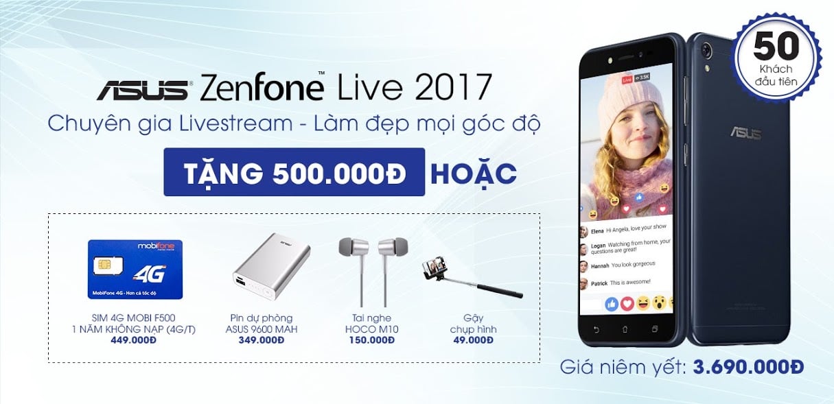 Asus Zenfone live Chính hãng mới - Giá Rẻ hơn tại CellphoneS.com.vn