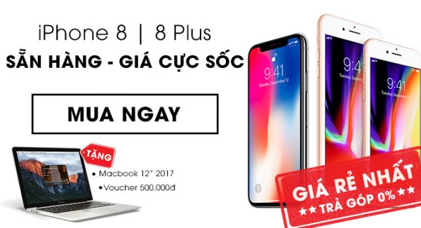 iPhone 8, iPhone X chính hãng giá rẻ