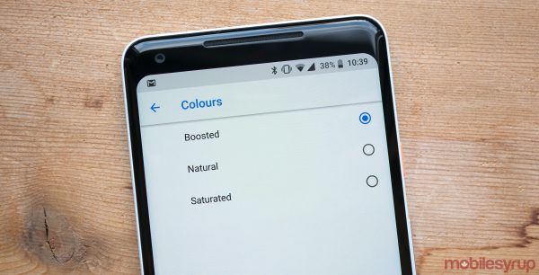 Các chế độ hiển thị mới được thêm vào trên chiếc Pixel 2 XL