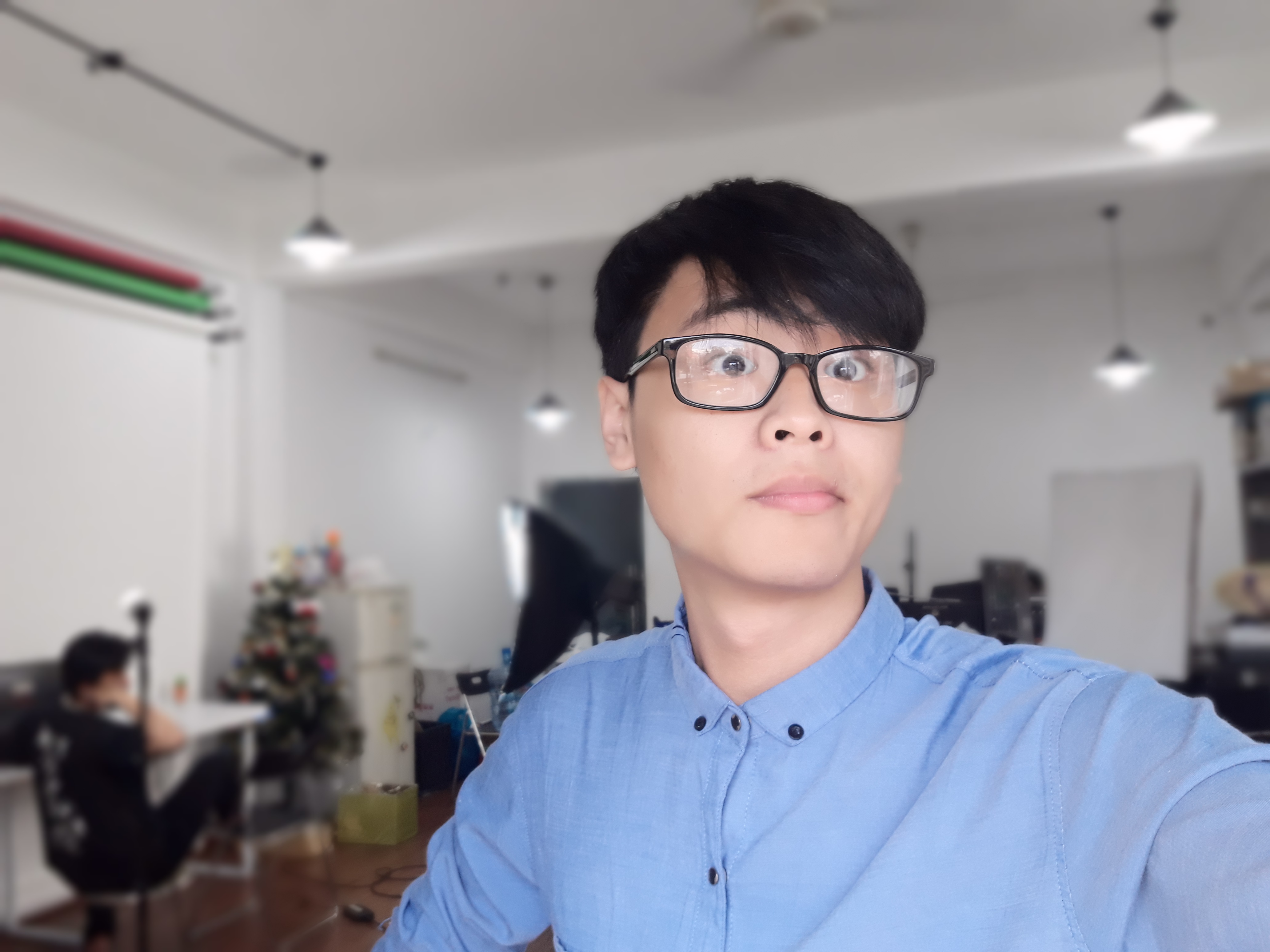 Ảnh xoá phông rất ấn tượng dù J7 Pro chỉ có 1 camera trước.