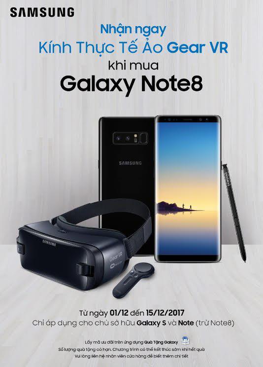 Lên đời Galaxy Note 8 - Tặng Gear VR cùng quà tặng giá trị tại CellphoneS