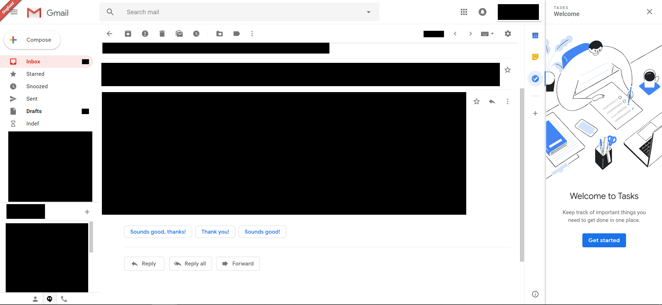 Tính năng Tasks được tích hợp thẳng vào trong cửa sổ hiển thị Gmail