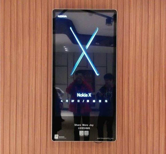 Hình ảnh biển quảng cáo điện tử cho thấy Nokia sẽ mang chiếc Nokia X trở lại trong thời gian tới