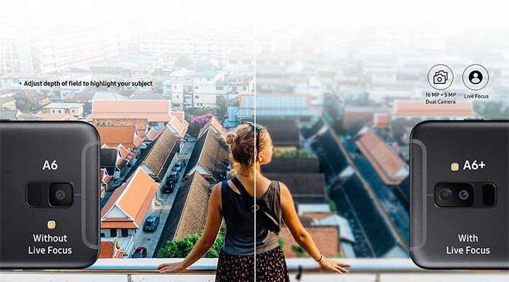 Cụm camera kép cùng tính năng Live Focus giúp người dùng tạo ra các bức ảnh xóa phông 