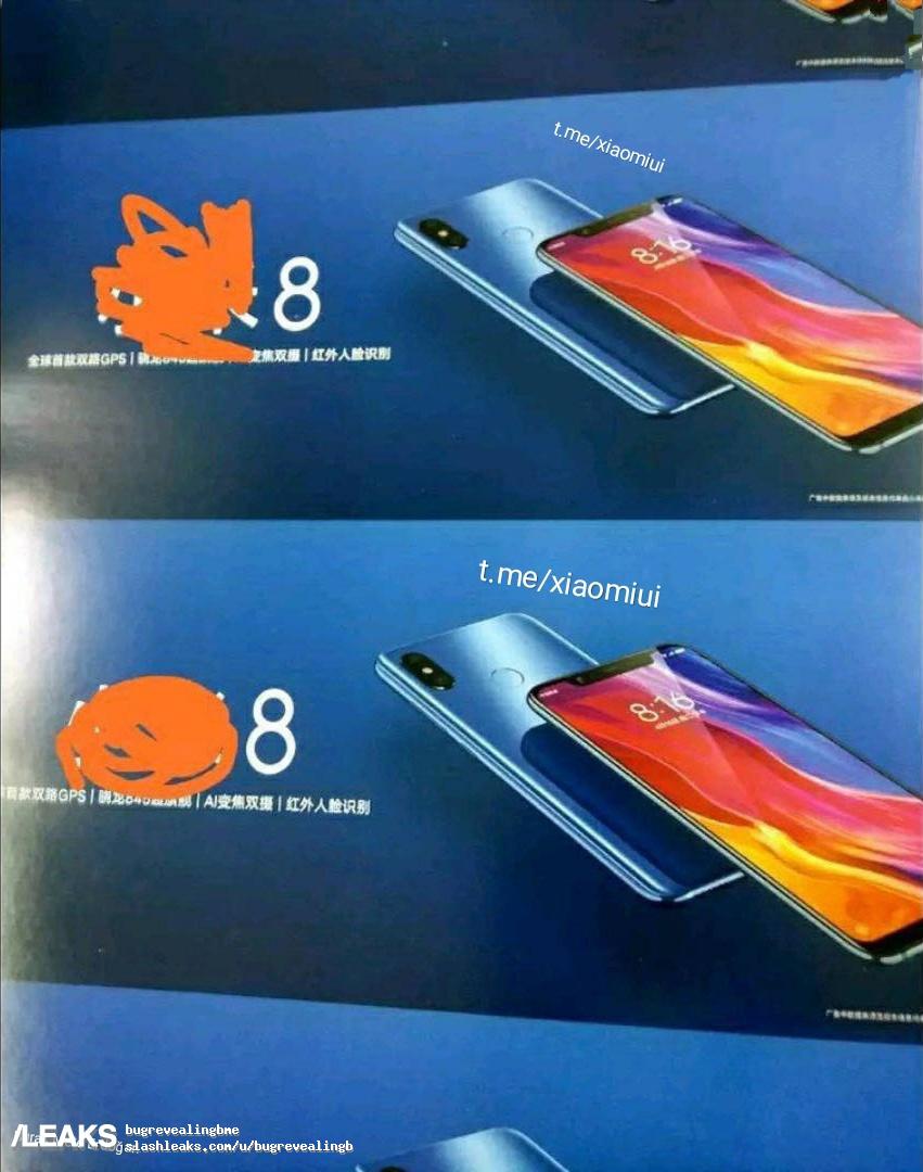 Hình ảnh chụp tấm poster cho thấy Mi 8 sẽ có cảm biến vân tay ở mặt sau