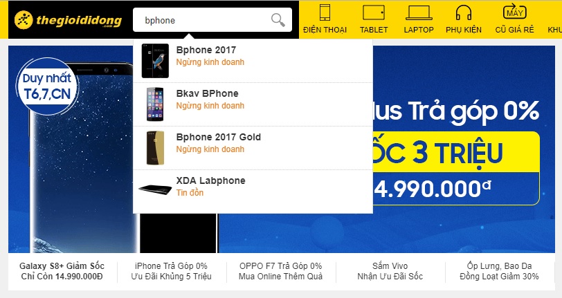 Thế Giới Di Động ngừng kinh doanh toàn bộ các sản phẩm Bphone