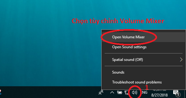 Chọn Volume Mixer