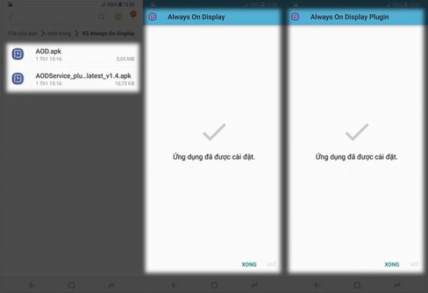 Lần lượt cài đặt file AOD rồi cài tới file AODService_…