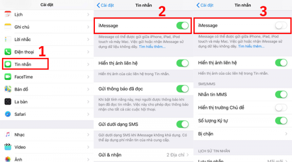 Vô hiệu hóa iMessage