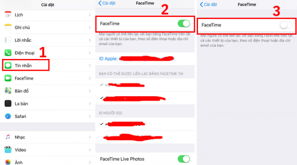 Vô hiệu hóa Facetime