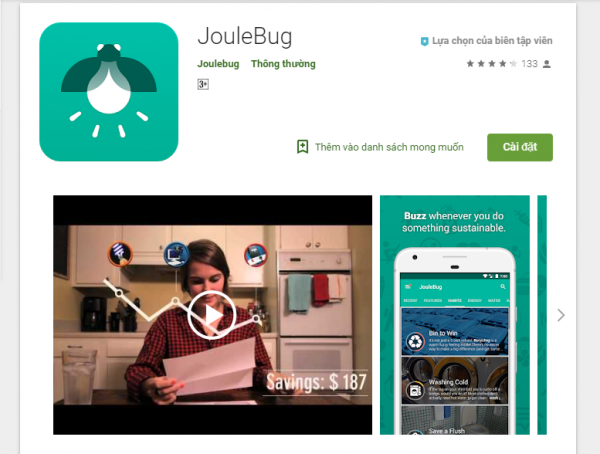Ứng dụng JouleBug cho Android
