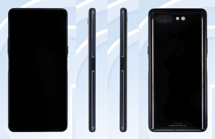 Hình ảnh cho thấy thiết kế của Nubia X xuất hiện trên trang chứng nhận TENAA tại Trung Quốc