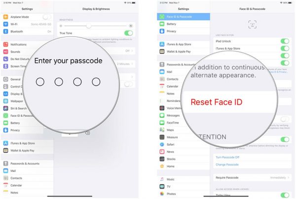 Reset Face ID iPad Pro 2018.