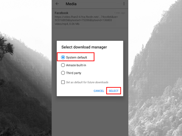 Cài đặt vị trí lưu file và tiến hành nhấn SELECT.