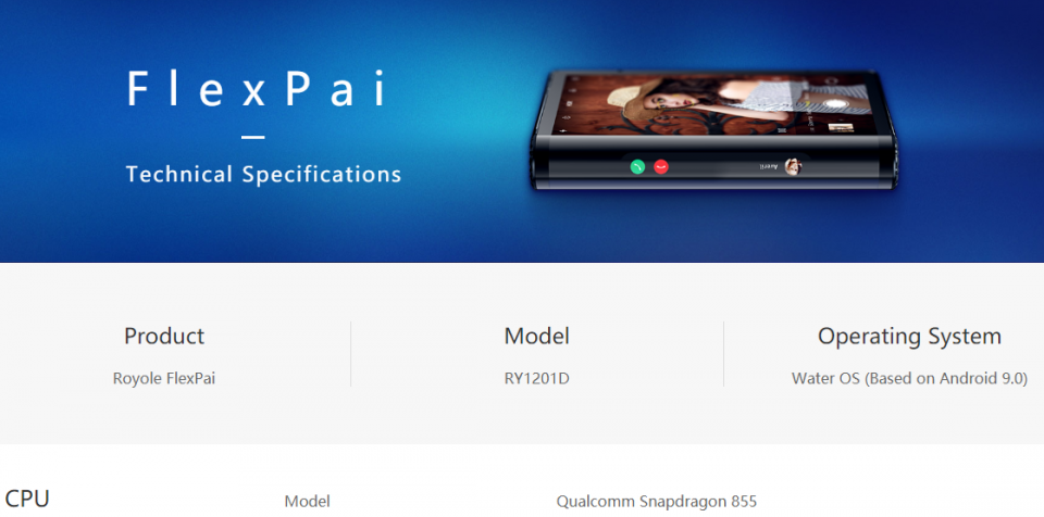 FlexPai sẽ là chiếc smartphone màn hình gập đầu tiên trang bị con chip Snapdragon 855 được thương mại hóa