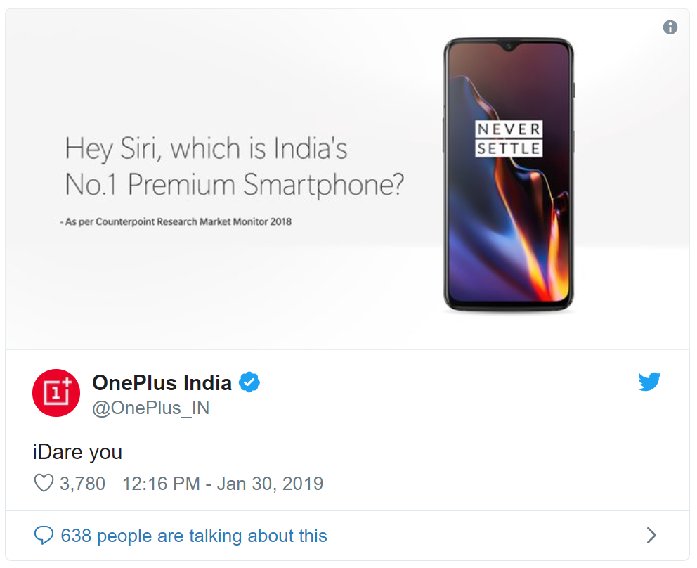 Sau Google, đến lượt OnePlus đăng ảnh chế giễu Apple trên Twitter