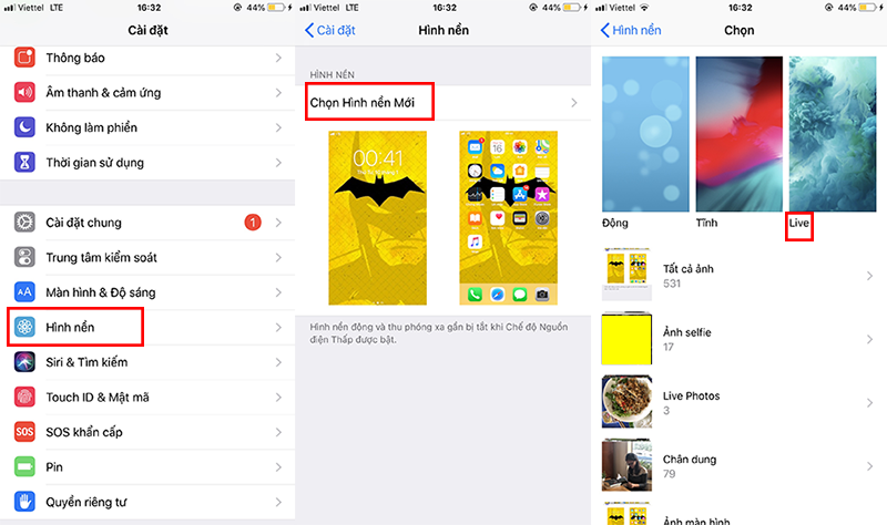 Cài đặt làm hình nền iPhone.