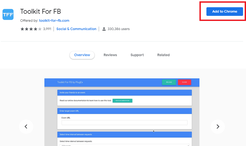 Thêm tiện ích Toolkit For FB trên Google Chrome.