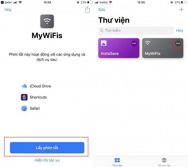 Tải về phím tắt MyWiFis cho Siri Shortcuts.