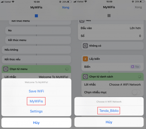 Tiến hành chia sẻ WiFi với phím tắt MyWiFis.