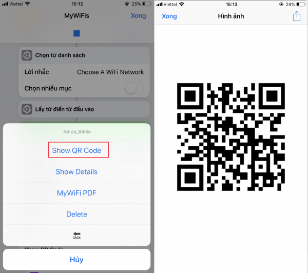 Chia sẻ WiFi bằng QR Code.