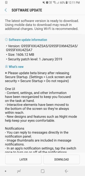 Samsung bắt đầu cập nhật Android 9 Pie/One UI beta cho Galaxy S8 và S8 Plus