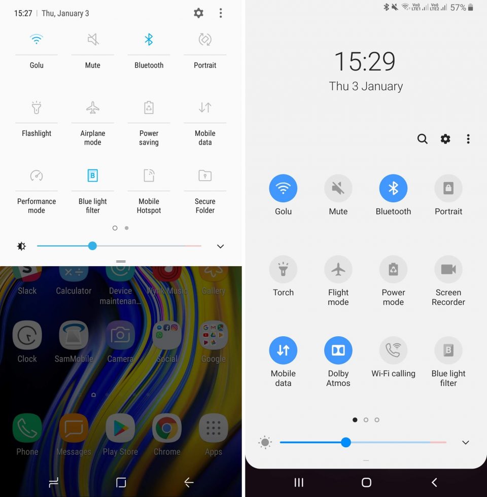 So sánh giao diện Samsung Experience (Android 8) và One UI (Android 9