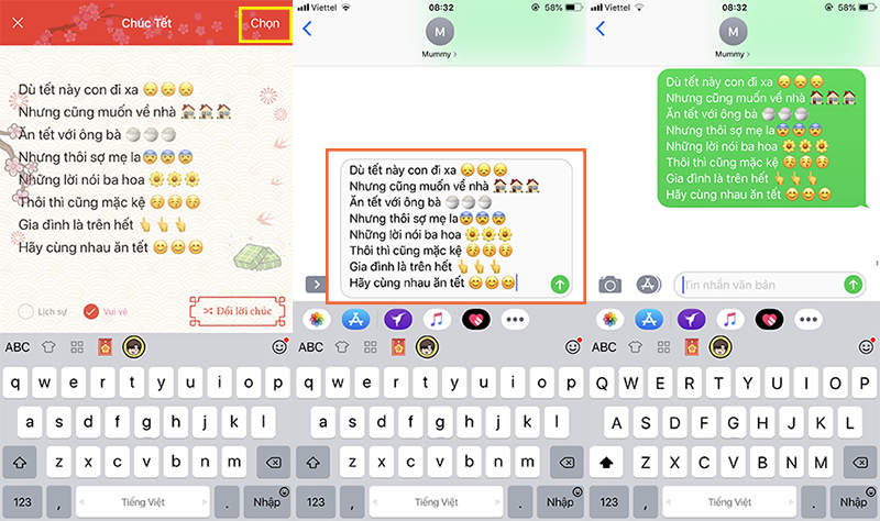 Gửi lời chúc đến người mà bạn yêu mến.