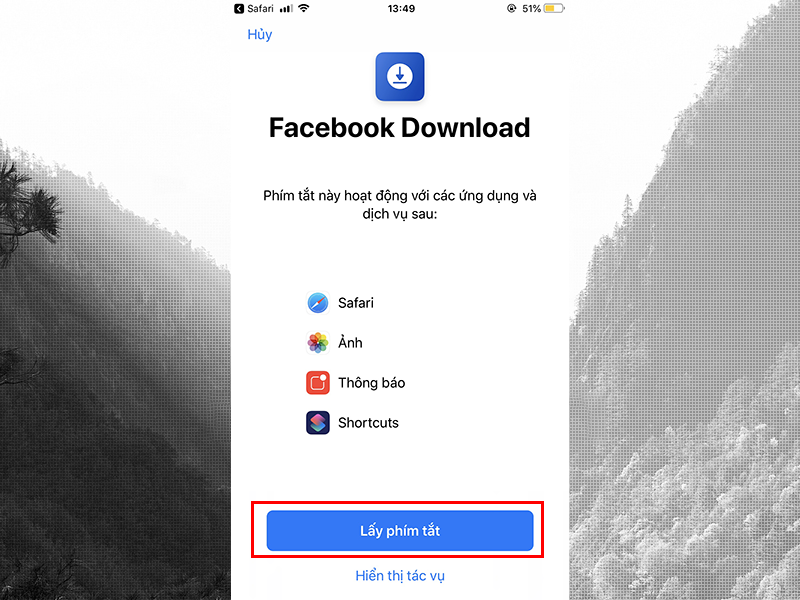 Tải phím tắt Facebook Download về điện thoại của bạn.