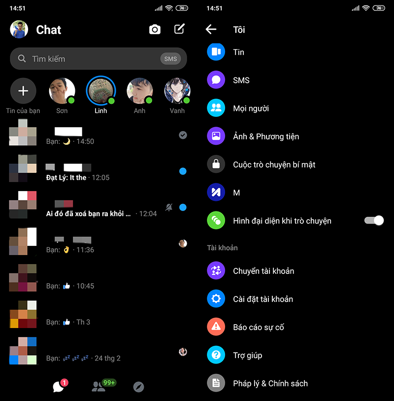 Chế độ darkmode trên messenger của smartphone android đang trong quá trình hoàn thiện nên tính năng này chỉ xuất hiện ở vài nơi chứ không phải toàn bộ trên messenger của bạn.