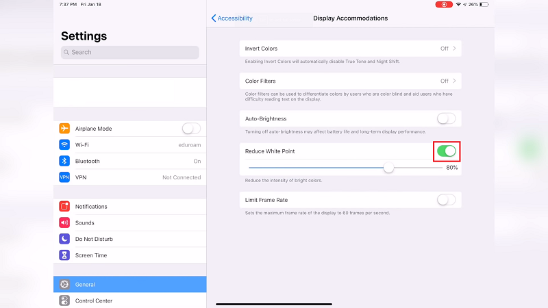 Mẹo cho iPad: Làm cho màn hình mờ hơn.
