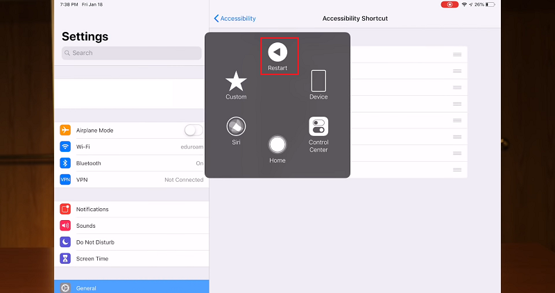 Mẹo cho iPad: Khởi động lại không cần nút nguồn (Home).