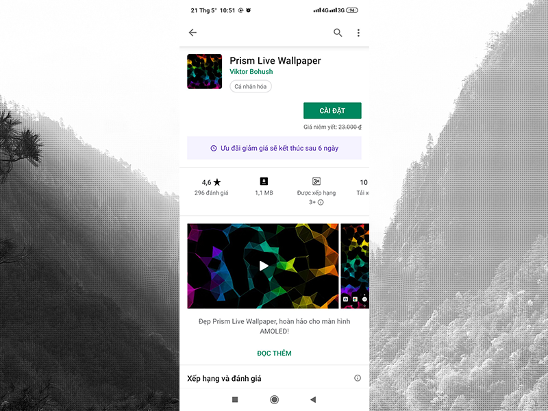 Ứng dụng Prism Live Wallpaper - ứng dụng miễn phí trên Google Play.