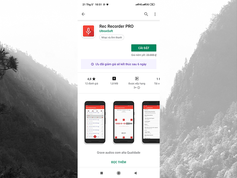 Ứng dụng Rec Recorder PRO.