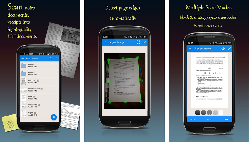 Ứng dụng scan tài liệu cho Android: Fast Scanner.