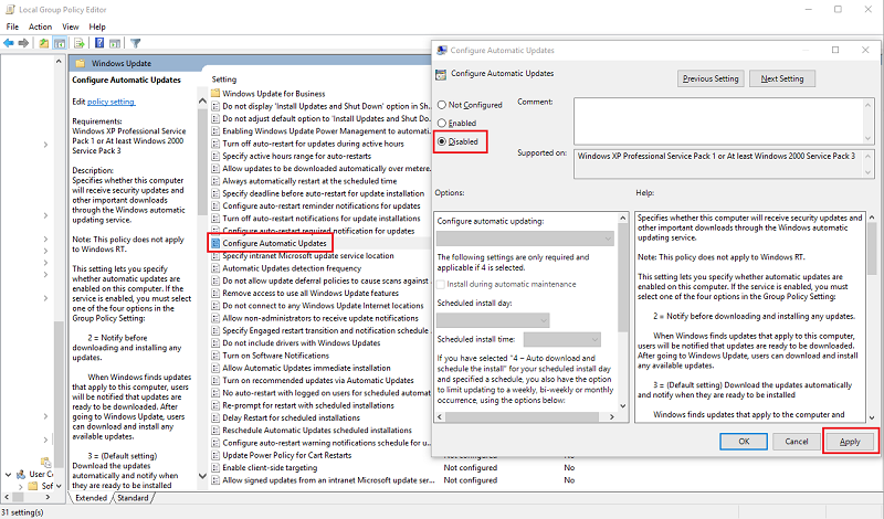 Tắt Updates Windows 10 bằng Group Policy Editor.