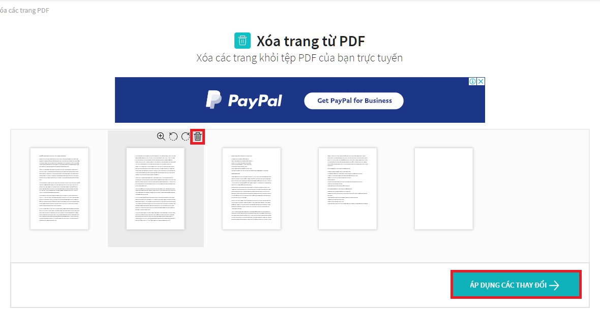 Xóa trang pdf cần xóa