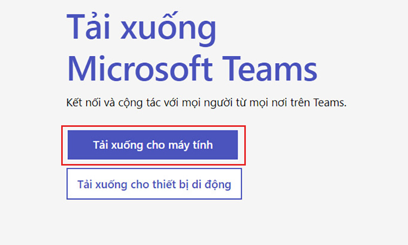 Nhấn tải xuống microsoft team