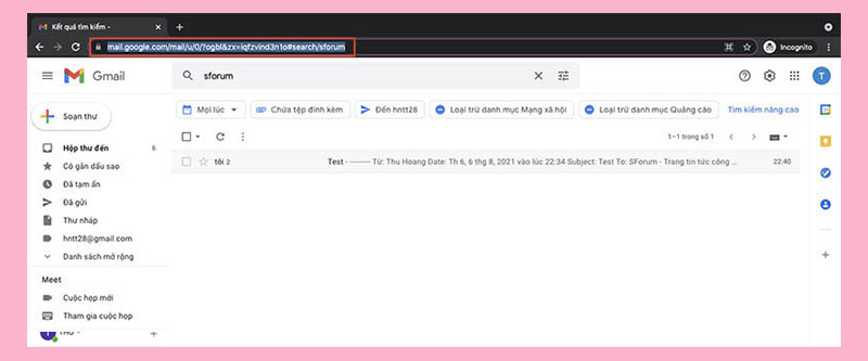 Sử dụng gmail tìm kiếm thư