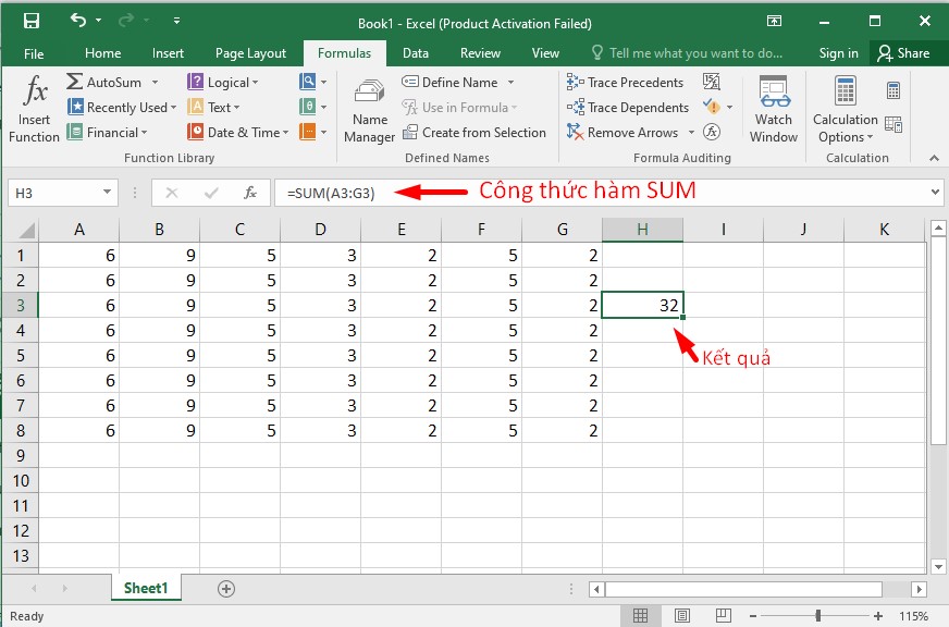 Các hàm trong excel 