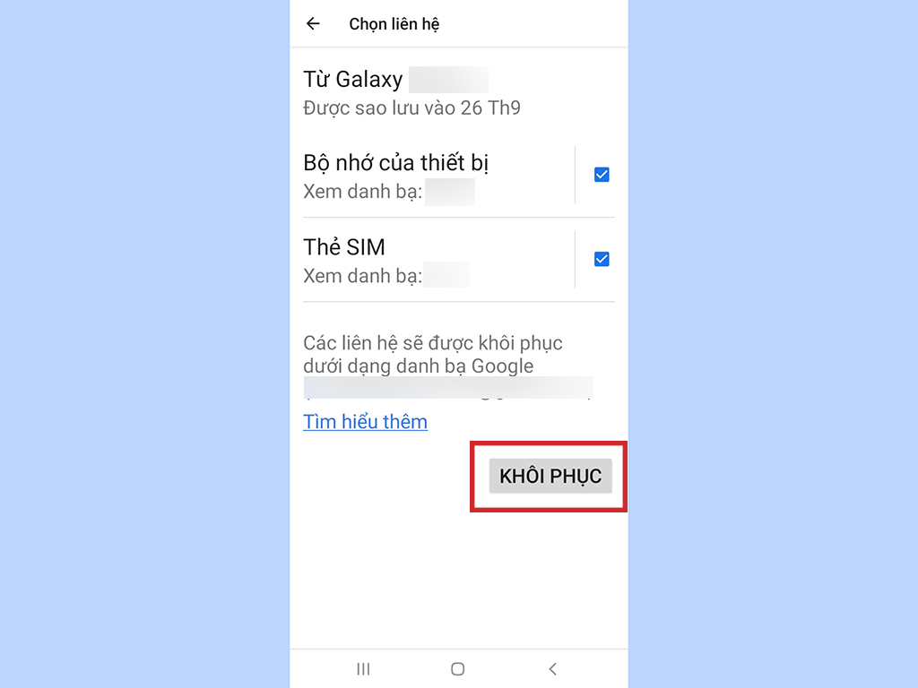 Cách sao lưu và khôi phục danh bạ trên điện thoại Android
