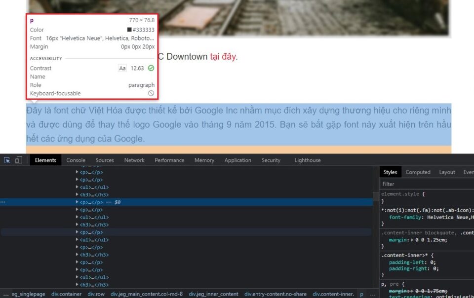 Cách tìm, kiểm tra Font chữ trên Website bằng Source HTML