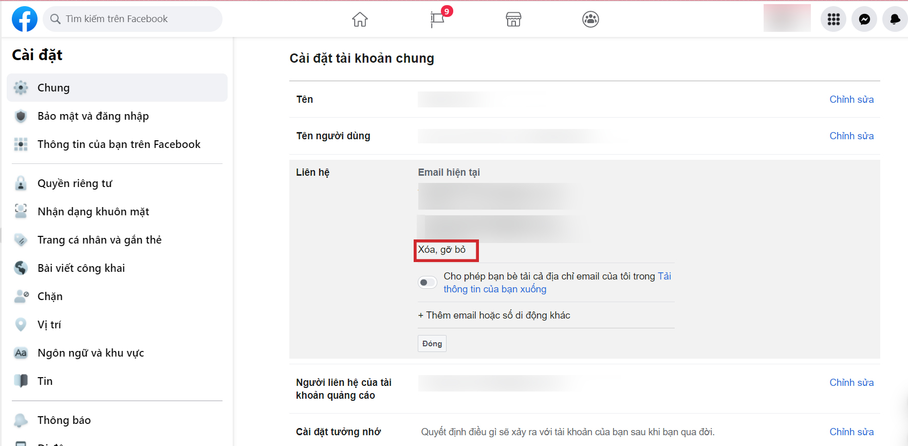 Cách đổi gmail Facebook trên điện thoại