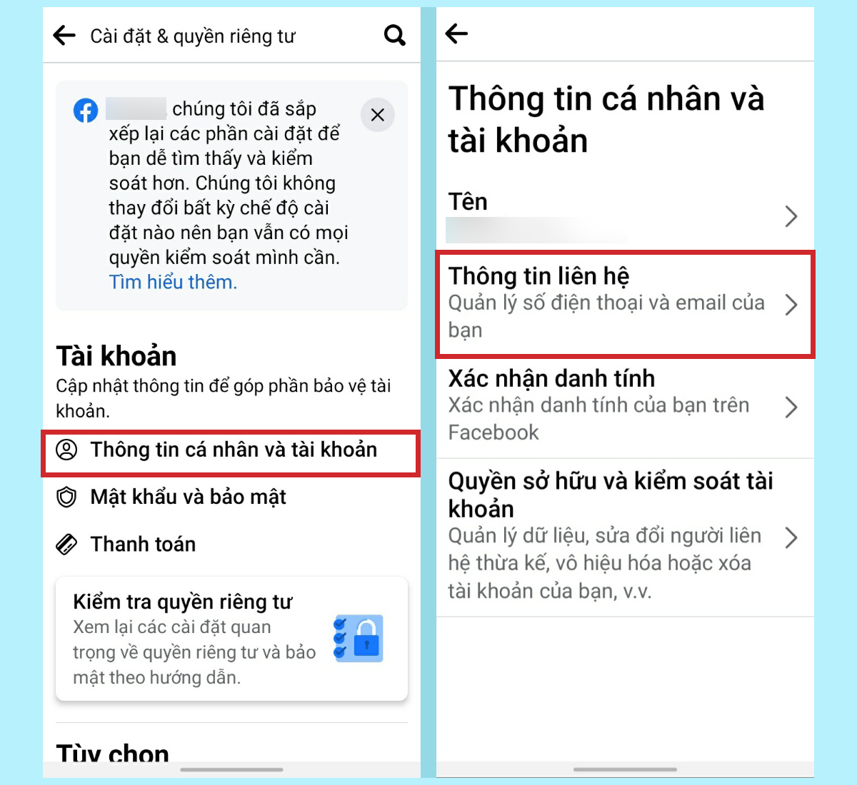 Cách đổi gmail Facebook trên điện thoại