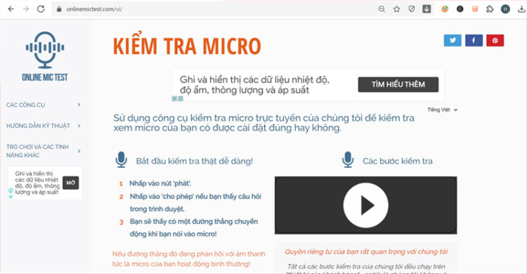 Hướng dẫn cách test Mic online trên Win 10 đơn giản hiệu quả