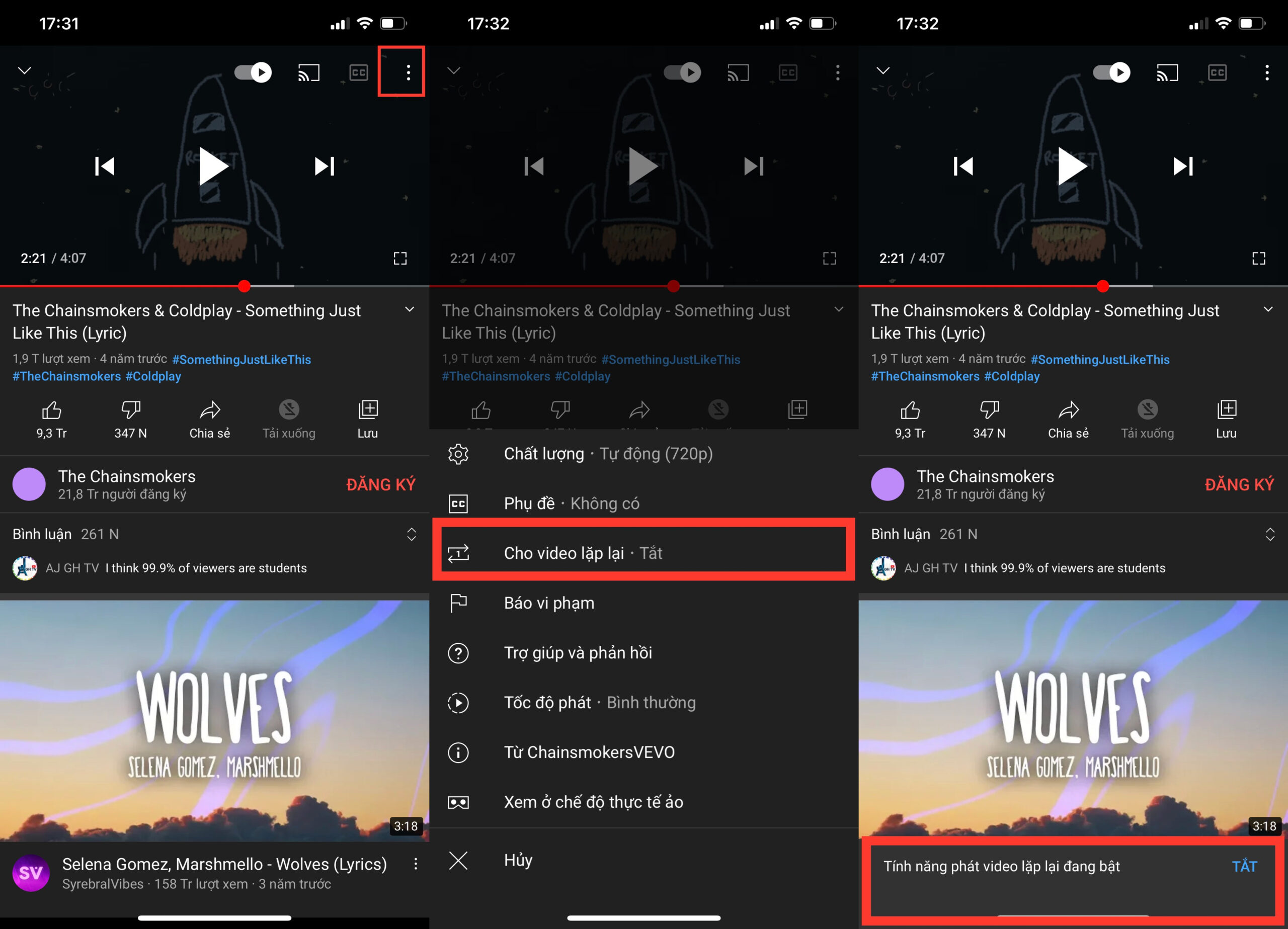 Cách replay, repeat YouTube video trên điện thoại, laptop