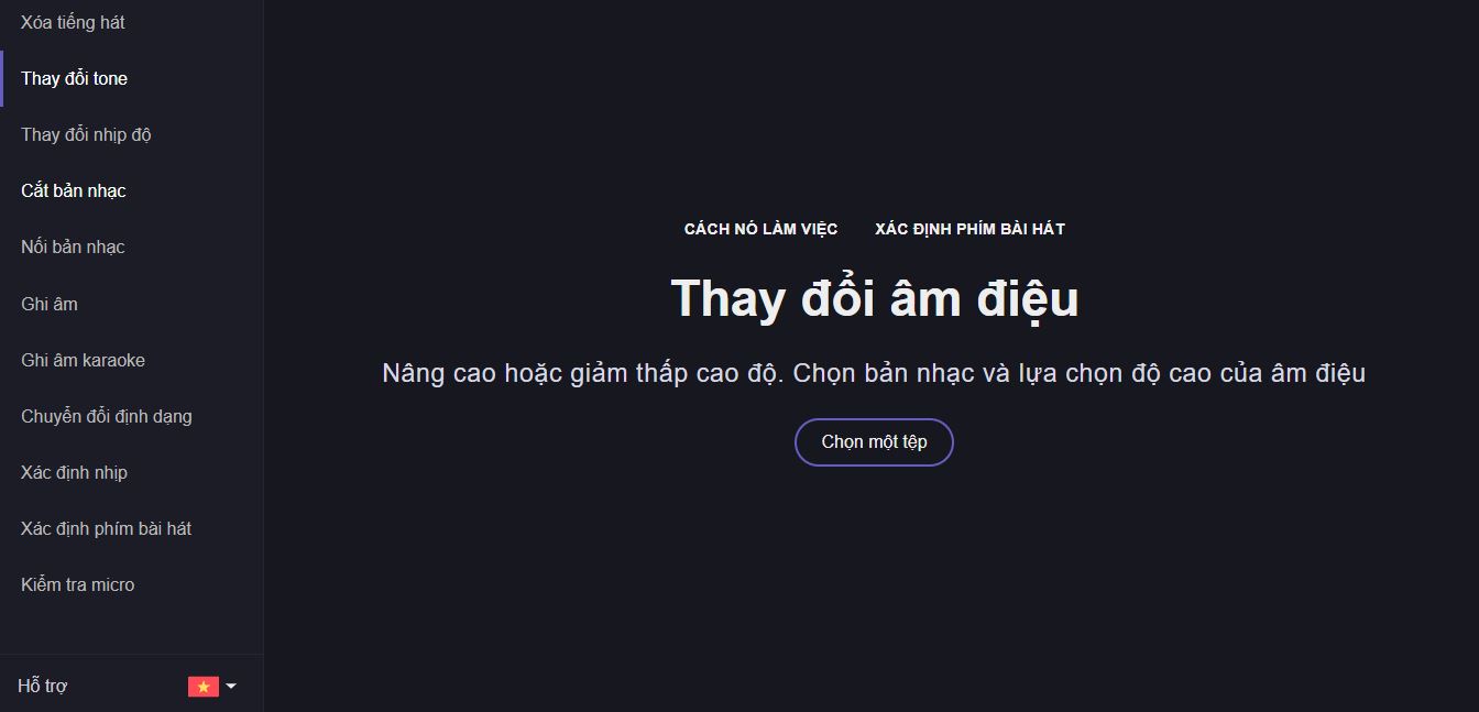 Vocal Remover có thể thay đổi âm điệu