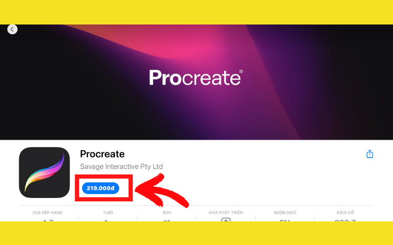 Cách tải Procreate trên IPad mới nhất - bước 2
