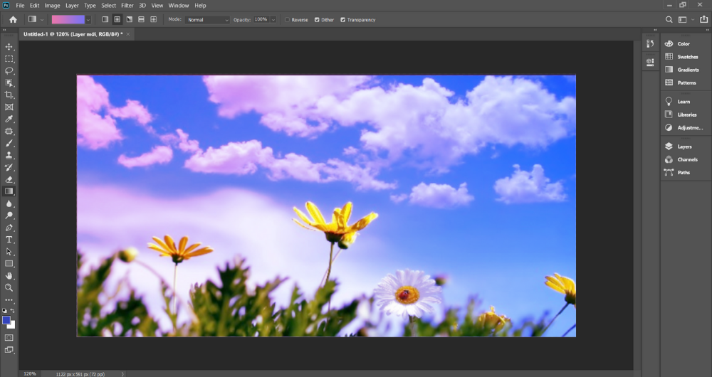 Blend màu trong Photoshop bằng Gradient - Hình 1 