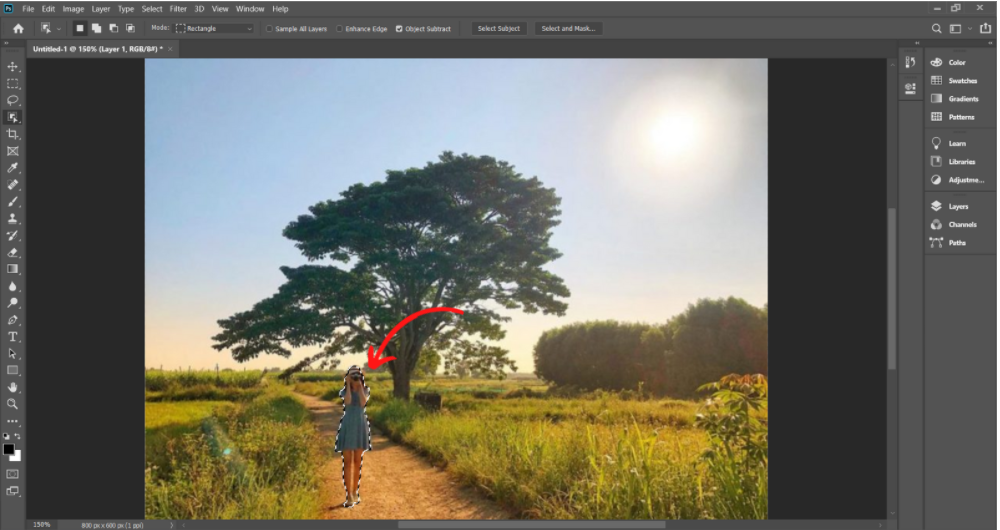 Xóa vật thể vô Photoshop với dụng cụ Content - Aware Fill - Cách 1 